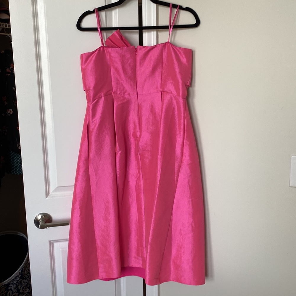 Hot pink strapless midi length dress - Picture 3 of 3
